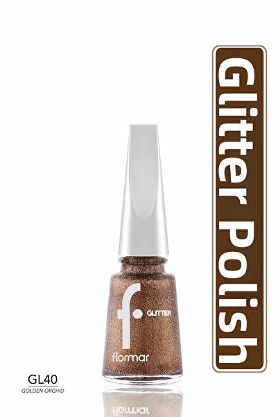 Flormar Glitter Nail Enamel, 40 Golden Orchid