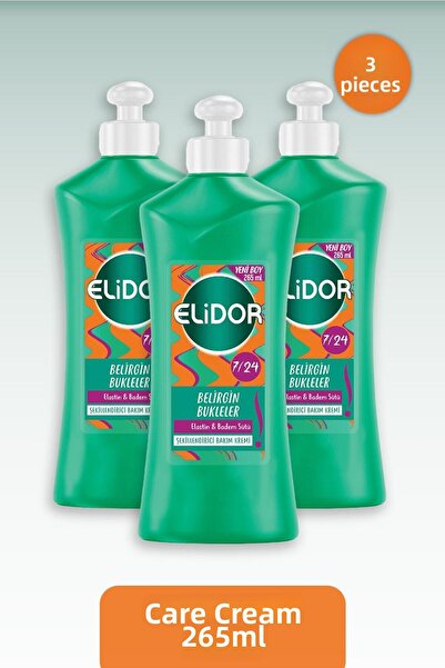 Elidor Care Cream Defined Curls Elastin & Almond Milk 265 ml X 3 Pcs