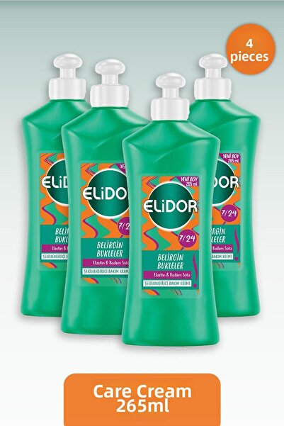 Elidor Care Cream Defined Curls Elastin & Almond Milk 265 ml X 4 Pcs