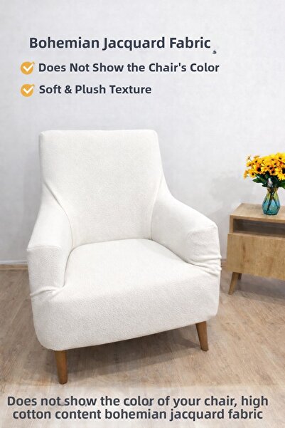 Faiend غطاء مقعد مرن مفرد من قماش الجاكار من بوكل |   غطاء الكرسي