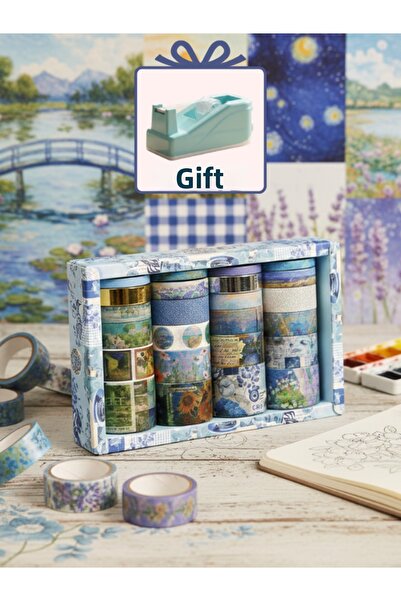 Dörtel Tedarik 24-Piece Gilded Patterned Paper Tape Mini Adhesive Tape Roll C...