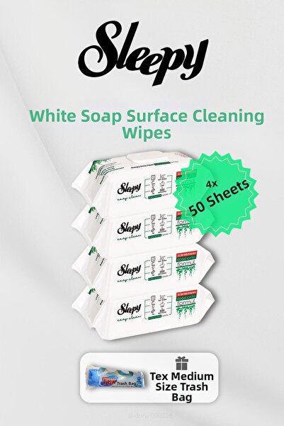Sleepy 200 منشفة صابونية بيضاء مع هدية طاردة للغبار