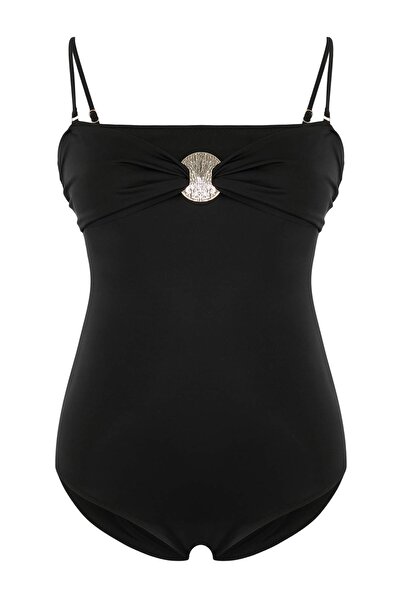 Trendyol Curve Costum de baie cu bretele subțiri detașabile, fără bretele, cu...