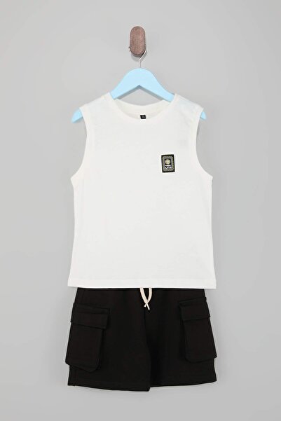 TRENDYOLKIDS Black Plain Knitted Bottom - Top Set Tkdss25Au00026