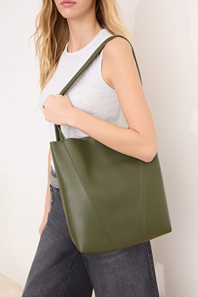 TRENDYOL SHOES Green Medium Size Women's Shoulder Bag Takss26Oc00052