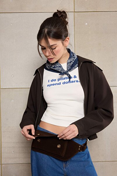 TRENDYOL SHOES Dunkelbraune Damen-Gürteltasche in Minigröße TAKSS26BC00001