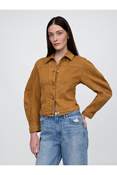 GAP Kadın Kahverengi Barrel Crop Ceket