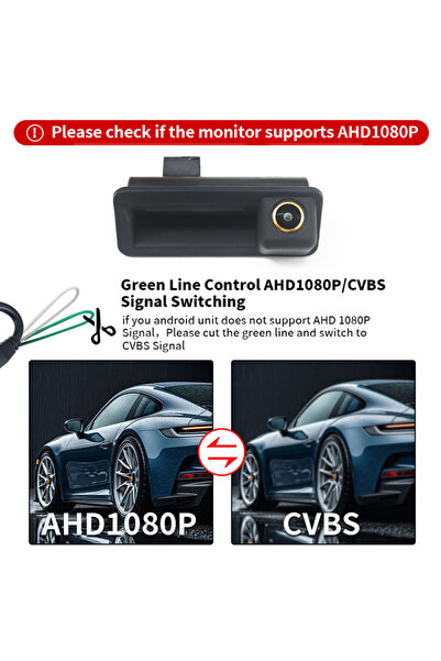 Choice كاميرا الرؤية الخلفية للسيارة AHD 1080P-CVBS بجهد 12 فولت، متوافقة مع ...