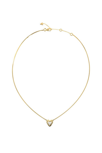Guess 16-18" crystal heart necklace