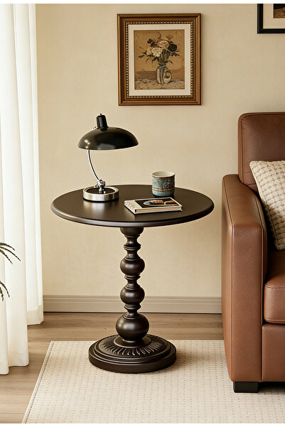 Yoawllty طاولة جانبية صغيرة مستديرة بقطر 13.8 بوصة بقاعدة معدنية - طاولة جانب...