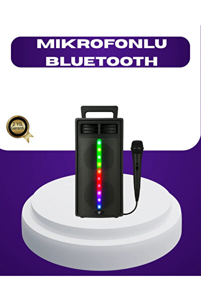 Epilons Bluetooth Işıklı Hoparlör – 2x5w Güç | Usb + Tf Kart + Fm Radyo | Siy...