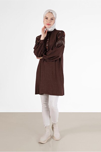 Alvina İŞLEME DETAYLI GİZLİ DÜĞMELİ TUNİK 42396