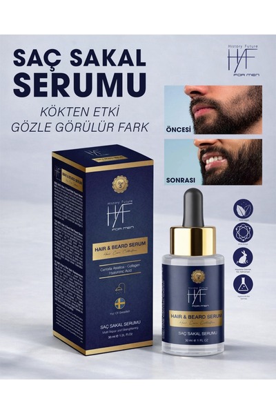 history future Saç ve Sakal Bakım Serumu Dökülme Önleyici Dolgunlaştırıcı 30 ml