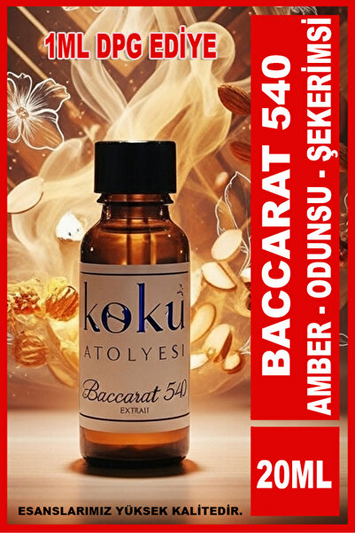 KokuAtölyesi Baccarat 540 Extrait Parfüm Esansı 20 ML + 1 ML DPG – Amber Odunsu