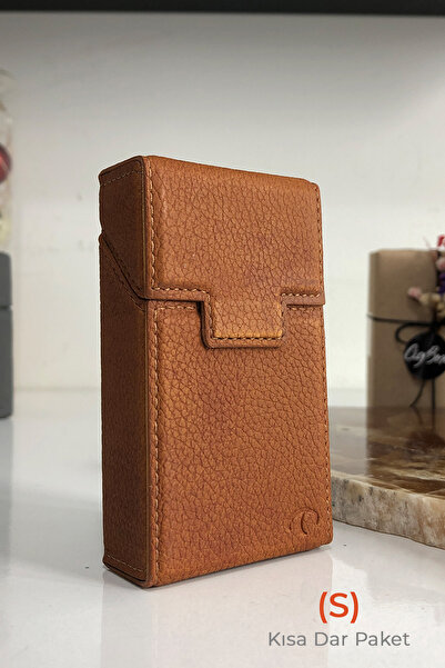 Tekin Deri Deri Sigara Kutusu - Kısa Dar Paket (S)- Touch Blue-Slender- Alumi...