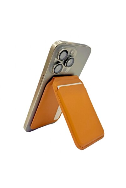 Phlix Magsafe Uyumlu Deri Görünümlü Manyetik Kartlık-Telefon Arkasına Takılan...