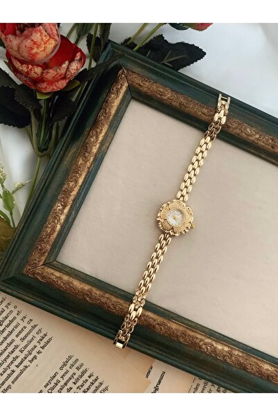 Choppers ساعة نسائية كلاسيكية بسلك من القش باللون الأبيض على شكل زهرة في صندو...