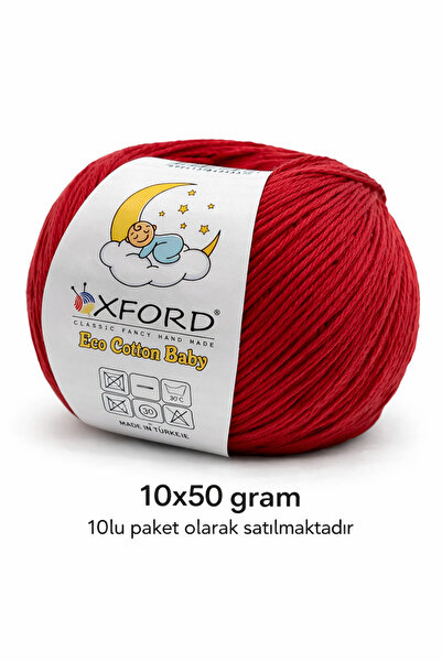 Oxford İplik 10'lu Paket Eco Cotton Baby - Ince Cotton Ip - Tığ Işi - Punch I...