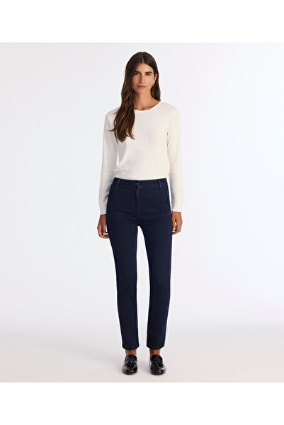 Yargıcı Denim Düz Yüksek Bel Pantolon