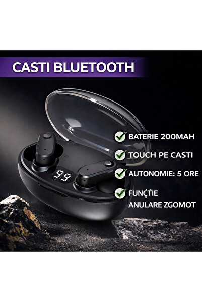 VALDUS Căști wireless VTS-210 Bluetooth 5.3, carcasă de 200 mAh, autonomie de...