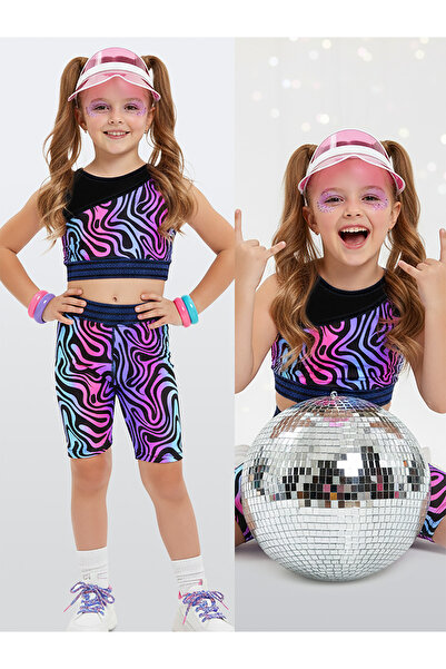 Denokids Αθλητικό κολάν για κορίτσια Crop Top Σετ 2 τεμαχίων 6-11 ετών