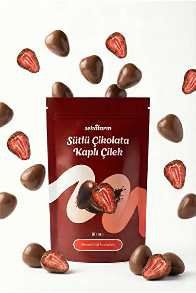 sekafarm Sütlü Çikolata Kaplı Çilek 80 gr – Doğal Premium Atıştırmalık