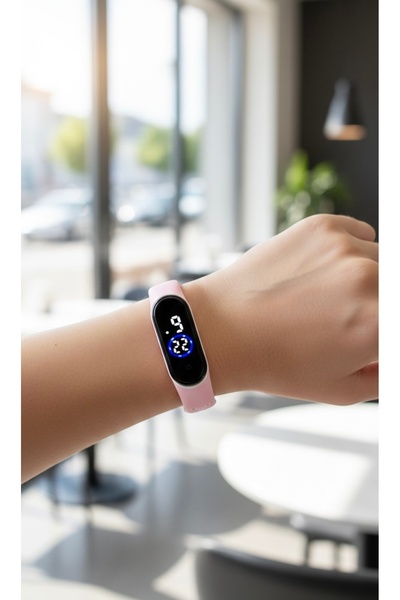 sonsuzsaat Pembe Silikon Kordonlu Ince Dokunmatik Kadın Çocuk Kol Saati Su-553