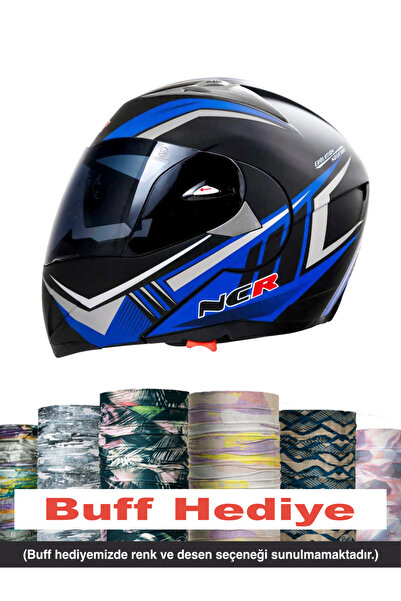 NCR Çene Açılır Kask Mavi Siyah