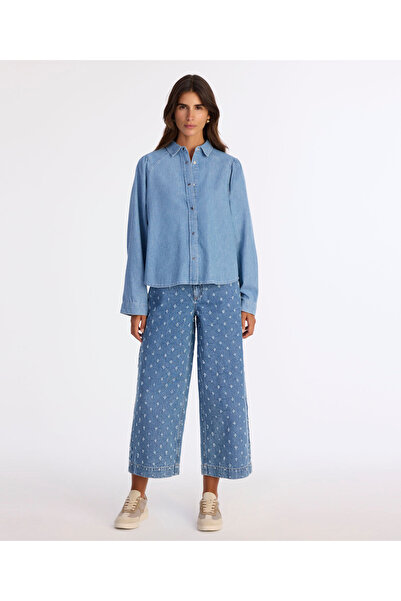 Yargıcı Balloon Sleeve Denim Shirt