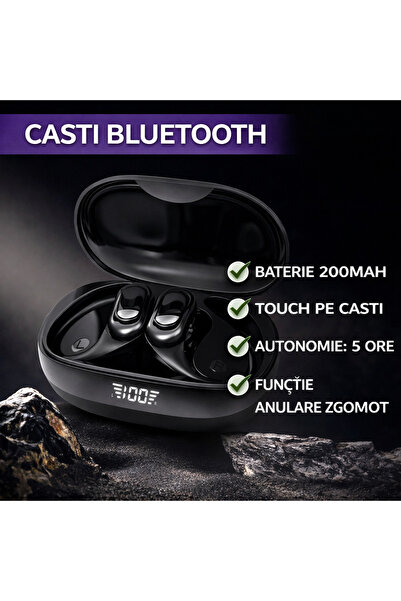 VALDUS Căști intraauriculare wireless VTS-230 Bluetooth 5.3, carcasă de încăr...