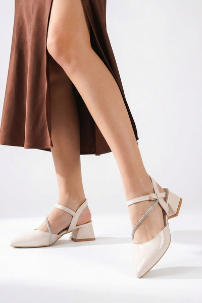 ich1one Marika ženske lakirane kožne cipele Sa kamenčićima Cipele sa štiklom ...