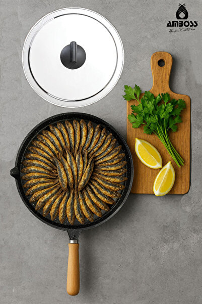 Amboss Fisher Cast Granite Fish Pan with Lid