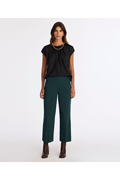 Yargıcı Düz Yüksek Bel Pantolon