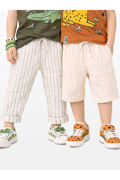 Denokids Linen Look Boys' Shorts and Trousers Cotton Woven Summer Wear