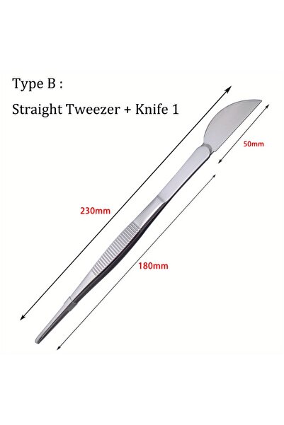Choice B 1pc 2-in-1 Stainless Steel Root Rake with Bai Tweezers with Ergonomi...