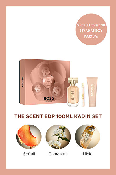 BOSS The Scent For Her EDP 100 ml Parfüm + Seyahat Boy 10 ml + EDP 75 ml Vücu...