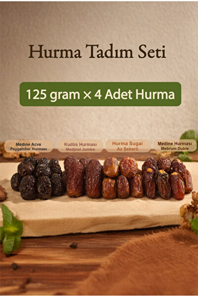 Derme 4’lü Hurma Tadım Seti – Kudüs Jumbo, Medine Duble, Sugai ve Acve (4 x 1...