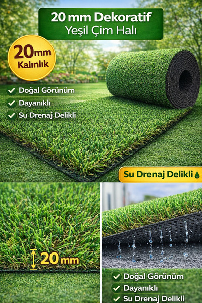 Atasoy Zemin 20mm Dekoratif yeşil çim halı