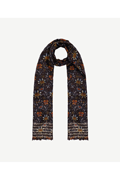 Yargıcı Çiçek Desenli Yün Şal