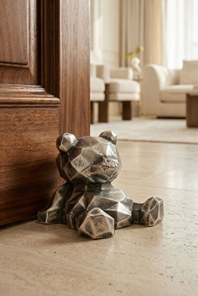 Evene Kapı Stoperi Gümüş Eskitme Renk Dekoratif Kapı Tutucu Durdurucu Model 7