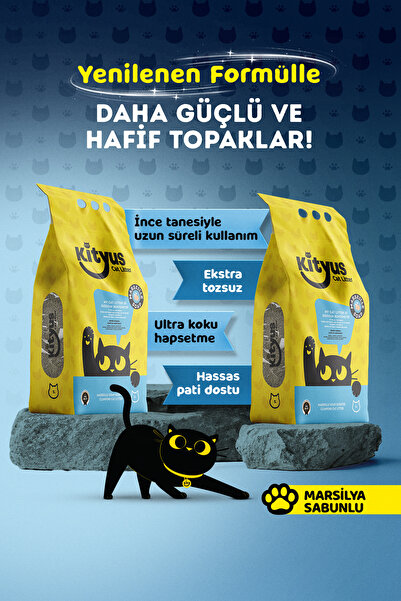 Kityus 2’li Avantaj Paketi - Kityus Marsilya Sabunu Kokulu Kedi Kumu 2x5 Lt