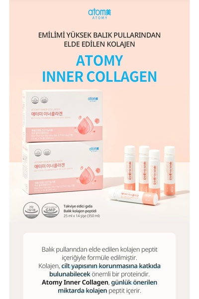 ATOMYTR Atomy Inner Collagen Hidrolize Balık Kolajeni 14 Şişe – Cilt, Saç, Tı...