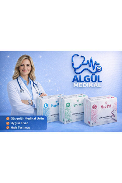 MEDİKAL HASPET PUDRASIZ LATEKS ELDİVEN MEDIUM 100'lü