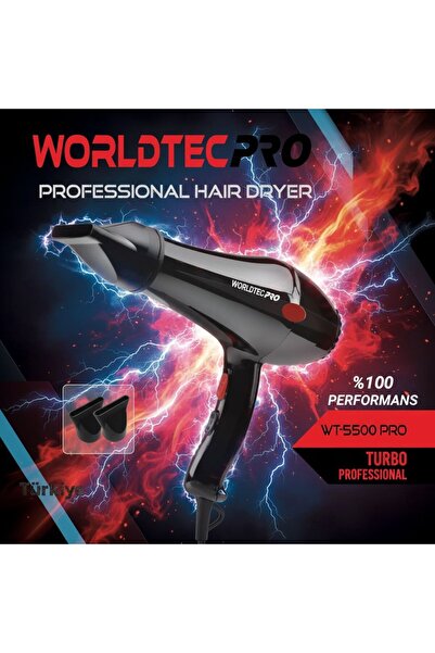 Worldtec WT-5500PRO 2200 W Turbo Profesyonel Kuaför Fön & Saç Kurutma Makines...