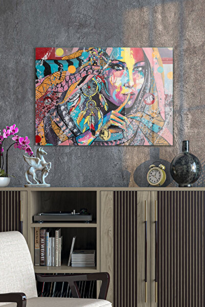 Decovetro Stakleni sto Pop Art Boja Žena