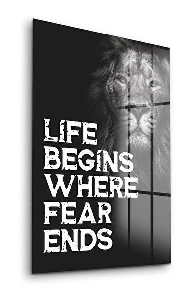 Decovetro Tablă de sticlă Fear Ends Motivational