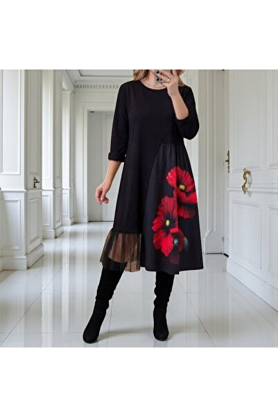 GLAMSI Rochie elegantă fantezie cu detalii 3D și dantelă