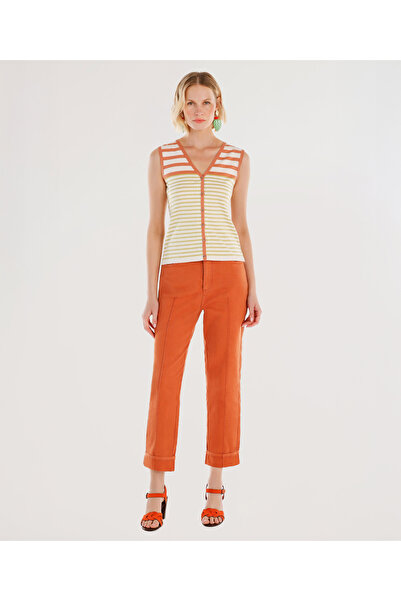 Yargıcı Paça Detaylı Normal Bel Boru Paça Pantolon