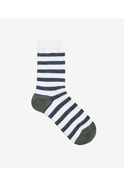 Yargıcı Çizgi Desenli Uzun Çorap