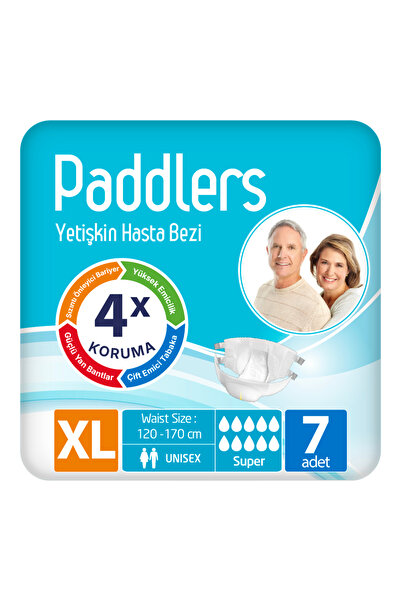 Paddlers Yetişkin Hasta Bantlı Bez X-Large 7 Adet - Deneme Paketi, Emici